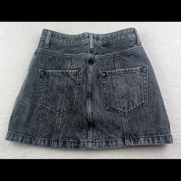 Abercrombie & Fitch Mini Skirt Womens 25/0 Natural Rise Denim Black Stonewash - Picture 9 of 9